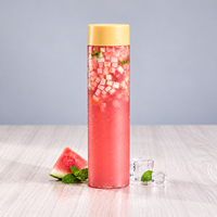 Bouteille de couvercle à vis ronde en plastique transparente de 250ml/8oz taille Portable pour jus eau pour animaux de compagnie soda boissons énergétiques whisky Champagne