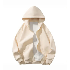 Sweat à capuche entièrement zippé personnalisé – 100 % coton molletonné de qualité supérieure, couleur unie, fermeture éclair intégrale, coupe confortable, OEM et marque privée - Product Image 3