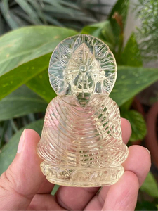 Zambian Citrine Buddha <b>Statue</b> 2.9 Inch | Hand Carved Natural Crystal Buddha | Meditation Decor | Wholesale OEM ODM Supplier - Product Image 4