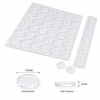 Tampons de protection autocollants transparents en PVC pour portes vitrées plates, protection de surface 12x3mm