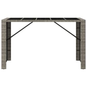 Tavolo da Bar Grigio con Piano in Vetro per Arredamento da Esterno e Patio - Product Image 3