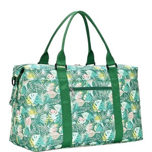 Bolsa de Viaje Aislada con Estampado de Leopardo, Verde, de Poliéster, Moderna, con Asas Superiores, Diseño Portátil - Product Image 2