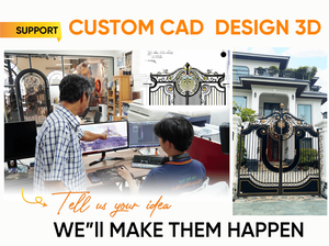 Puerta de Entrada Moderna de Hierro Forjado, Diseño 3D Personalizado, Galvanizada en Caliente, con Recubrimiento en Polvo, Forjada a Mano, para Villa, Casa, Castillo - Product Image 4