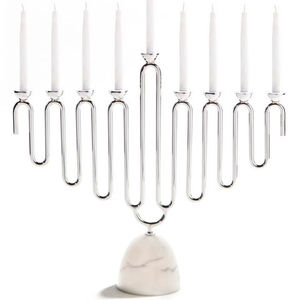Menorah Dorada de Estilo Único y Moderno para Decoración de Mesa en Hogares y Villas, Portavelas Decorativo para Hanukkah - Product Image 2