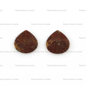 หินลาวาทองแดงแท้รูปหัวใจแบนเรียบ12มม. สำหรับทำเครื่องประดับ - Product Image 1