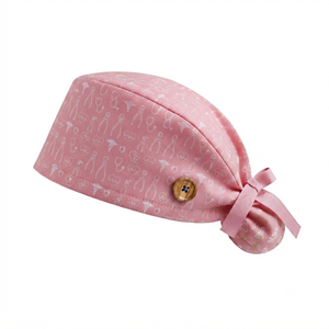 Long Hair Nurse Ponytail <b>Cap</b> with Buttons <b>Scrub</b> Hats with Elastic Regular and Ponytail Design With Customized Logo - Product Image 5