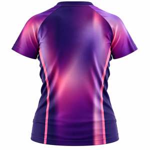 เสื้อยืดแขนสั้นทรงแร็กแลนไล่เฉดสี ทรงเข้ารูป แห้งเร็ว สปอร์ต คอกลม ผ้าถักโพลีเอสเตอร์ สำหรับฤดูใบไม้ผลิและฤดูร้อน - Product Image 2