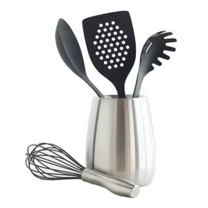 Porte-couverts en acier inoxydable de qualité supérieure, finition argentée, organiseur d'ustensiles pour comptoir - Product Image 1