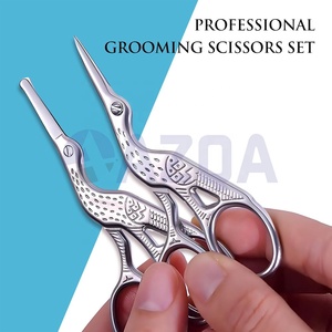 Ensemble de ciseaux professionnels pour cuticules et pointes arrondies, design cigogne, acier inoxydable, ciseaux de manucure, toilettage, haute qualité - Product Image 3