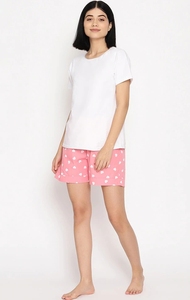 Shorts de Mujer con Estampado de Corazones Rosados, Cintura Media, Cordón Ajustable, Tejido de Algodón, Casual, Transpirable, Corte Regular - Product Image 5
