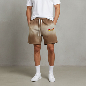 Men's Gradient Polyester/Nylon Fleece Breathable Quick Dry Eco-Friendly Bermuda Shorts Front Logo Drawstring Waist Casual 2026 - Product Image 1