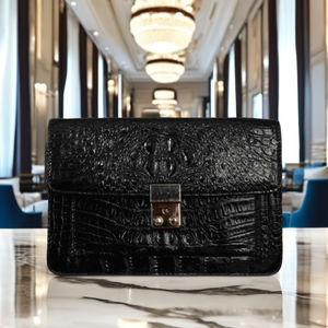 Wholesale <b>Genuine</b> Alligator <b>Leather</b> Clutch <b>Bag</b> With Zipper 2025 OEM/ODM <b>Bags</b> Bespoke <b>Bags</b> For Men With Low MOQ - Product Image 3