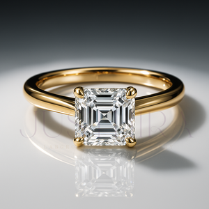 Bague solitaire à sertissage à griffes et diamant taille Asscher, très populaire, pour le quotidien, le bureau et les mariages, un cadeau élégant pour elle - Product Image 1
