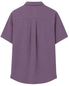 เสื้อเชิ้ตผู้ชายคอปกคิวบาสีม่วง แบรนด์ Manufacturer แขนสั้นลำลอง ใส่สบายๆ สำหรับฤดูร้อน ทรงโอเวอร์ไซส์ สไตล์สตรีทแฟชั่น เหมาะสำหรับใส่ไปเที่ยวชายหาด ติดกระดุม - Product Image 2