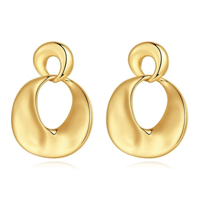 Pendientes de latón chapados en oro para mujer, aretes colgantes dorados de moda, joyería de lujo sin plomo, regalo para niñas de HF CRAFTS - Product Image 6