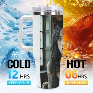 Personalized 40oz Stainless Steel Tumbler With Custom Design For <b>Coffee</b> Travel - Product Image 6