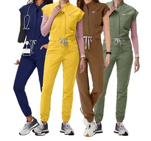 Nersing Denim Knitted Scrub Sets Slim Fit Jogger Unisex Medical Scrub Suit High-quality for Hospital Uniform - Product Image 1