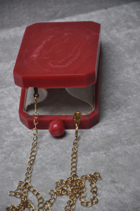 Indian Handmade Red Resin Clutch Bag for Women Luxury Evening Party <b>Wedding</b> Designer Hard Case Purse with Statement Knob - Product Image 3