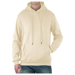 Sudadera con Capucha Marrón para Hombre, Corte Regular, Informal, Otoñal, de Forro Polar, Manga Larga, Color Sólido, Diseño Tejido - Product Image 5
