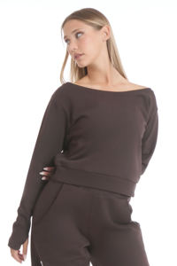 Sudadera con Capucha Grisácea 100% Algodón, Estilo Crop Top, 2 Piezas, Felpa, Lavado Ácido, Transpirable, Ecológica, para Invierno - Product Image 6