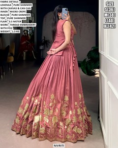 Elegante Lehenga Choli Tradicional Bhandhani con Brillo, Protección Solar para Mujer, Ideal para Fiestas de Diwali - Product Image 2