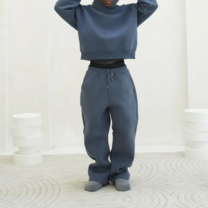 Novedad 2026: Conjunto Deportivo Casual de Alta Calidad 100% Poliéster, Sudadera Holgada y Pantalones Deportivos Estilo Vintage para Invierno - Product Image 2