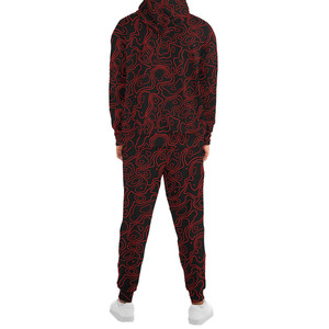 Men's Winter Streetwear 100% <b>Polyester</b> Breathable Printed Sublimation Transfer Track Suit 2-Piece Set with Custom Logo - Product Image 2