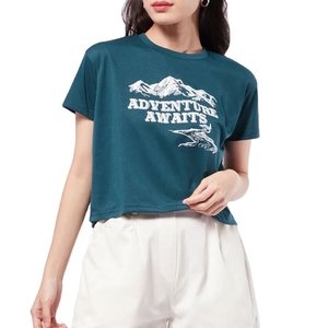 Women's Summer Fashion <b>Crop</b> <b>Top</b> T-Shirts Easy-to-Wear Print Pattern Outfit Wholesale Price t-shirt for women <b>crop</b> <b>top</b> at Nurak - Product Image 4