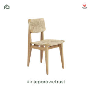 Chaise de restaurant moderne en bois massif avec dossier en corde tressée, mobilier de salle à manger écologique, style scandinave, pour extérieur et salon, Indonésie - Product Image 4