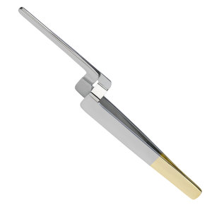 Pince à prélèvement dentaire, rainurée, 155 mm, avec poignée dorée, bras à levier réciproque et pointes droites rainurées - Product Image 6
