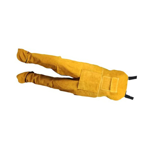 Yellow <b>Leather</b> Welding <b>Apron</b> Safety Fire Resistant Regular Fit with Pockets for Workshop and Maintenance - Product Image 5