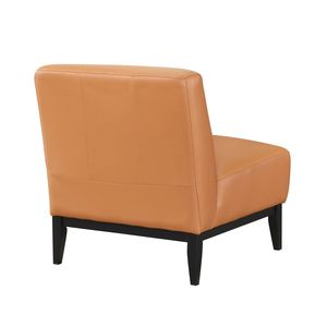 Lussuosa Poltrona in Pelle Arancione con Cuscino Confortevole e Schienale in Legno Massello per Arredamento Soggiorno - Product Image 4