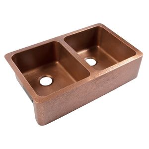 Évier de cuisine spacieux en cuivre, design fonctionnel à cuve profonde, adapté à la cuisine quotidienne, au nettoyage et à la préparation des aliments - Product Image 3