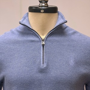 Suéter Personalizado con Logotipo OEM para Hombre, 100% Algodón, Corte Regular, Manga Larga, Cierre de Cremallera de un Cuarto, Cuello Alto Simulado, Antiarrugas, Otoño - Product Image 2