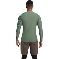 Rashguard de compression unisexe personnalisé pour MMA, en polyester, anti-UV, séchage rapide, tissu respirant, idéal pour le surf, la natation et l'entraînement en salle de sport