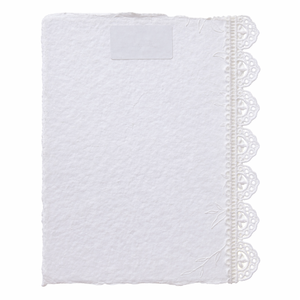 Invitaciones de Boda de Lujo con Borde Decorativo, Papel Hecho a Mano, Encaje Vintage, Ecológicas, de Algodón, Estilo Ángel, Color Personalizado - Product Image 1