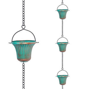 Alternative unique en métal pour gouttière, avec coupelles de récupération d'eau, chaîne de pluie en fer motif oiseau pour la décoration extérieure de jardin et de maison - Product Image 3
