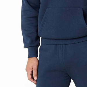 Survêtement homme coupe décontractée, ourlet ouvert, bleu marine, doublure polaire 300 g/m², poignets et ourlet côtelés, capuche croisée - Product Image 6