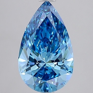 Diamant de laboratoire taille poire 2,57 ct, bleu vif fantaisie VS2, certifié IGI, diamant CVD en vrac pour la fabrication de bijoux - Product Image 1