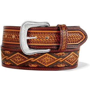 Single Piece Durable Brown <b>Tan</b> Western leather tooling <b>belt</b> for unisex basket stamp carved tooled leather <b>belt</b> - Product Image 2