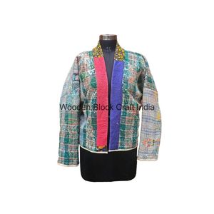 เสื้อแจ็คเก็ตถักลายคันธา สำหรับฤดูร้อน/ฤดูหนาว ฤดูใบไม้ผลิ ฤดูใบไม้ร่วง ผลิตจากผ้าฝ้าย 100% คอวี แขนยาว ระบายอากาศได้ดี แห้งเร็ว เป็นมิตรกับสิ่งแวดล้อม - Product Image 3