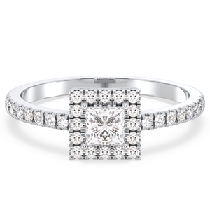 REYES 925 Sterling Silver Princess Cut 0.74 Carat Moissanite <b>Statement</b> <b>Ring</b> For Women Original Engagement Wedding Gift Jewelry - Product Image 2