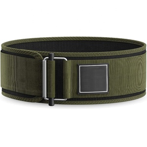 Precio de fábrica, venta al por mayor, logotipo personalizado, cinturón de levantamiento de pesas de neopreno autoblocante de 4 pulgadas, equipo de levantamiento de pesas profesional de nailon 100% - Product Image 1