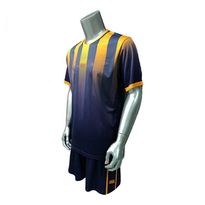 Camiseta de Fútbol a Rayas con Cuello en V para Hombre, Manga Corta, Absorbe la Humedad, Uniforme de Fútbol de Poliéster, Ropa Deportiva para Adultos para Todas las Temporadas - Product Image 2