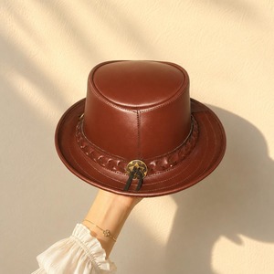 Handcrafted Genuine Leather Cowboy <b>Hat</b> Classic <b>Western</b> Outback Ranch Private Label OEM ODM Bulk Supply Saleh Enterprises Unisex - Product Image 1
