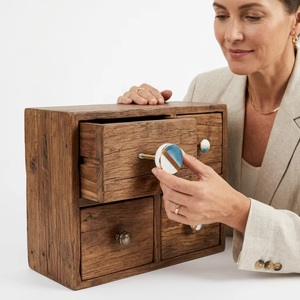 Ceramic Cabinet <b>Knob</b> Round Blue White <b>Copper</b> Stripe Industrial Drawer Handle Kitchen Wardrobe Bedroom Furniture Decor Durable - Product Image 2