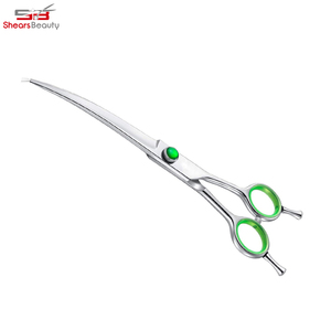 Professional Hair Scissors Stainless Steel Sharp <b>Blade</b> Long Handle Right Handed Curved Design for <b>Barber</b> Use - Product Image 2