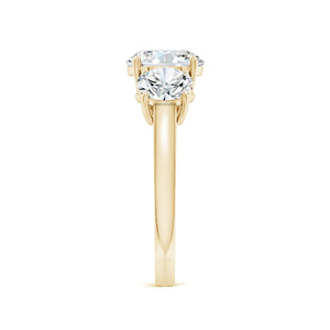 Anillo de Compromiso de Lujo con Tres Diamantes Tallados, Certificados por IGI, Cultivados en Laboratorio, Oro de 10K, 14K, 18K, Plata 925, 935, Regalo de Boda - Product Image 2