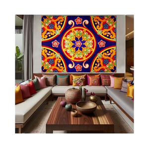 Mosaïque murale en verre découpé à la main, colorée, écologique, résistante à l'eau, revêtement mural artistique pour intérieur, 10 mm, villa, hôtel, résidence - Product Image 1