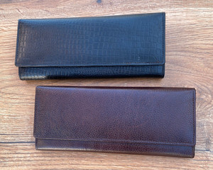 กระเป๋าสตางค์หนังแท้แบบเต็มรูปแบบลายไม้สำหรับผู้หญิงกระเป๋าใส่บัตรหรูหรากระเป๋าใส่ธนบัตรกระเป๋าคลัทช์หนังวัวใส่โทรศัพท์ - Product Image 4